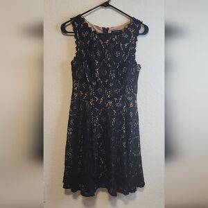 City Studio Navy Strapless Lace Dress